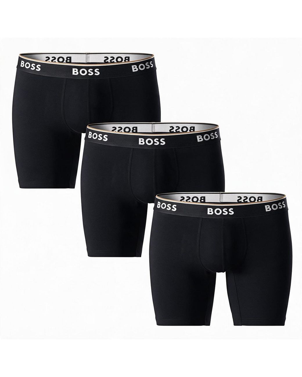 Boss Black Pack Of 3 Elastic Cotton Boxer Shorts 50538142 for men