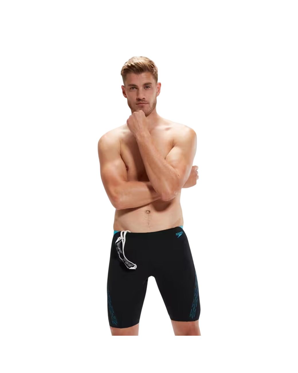 Speedo Black Hyperboom Splice Jammer Shorts /Bolt) for men