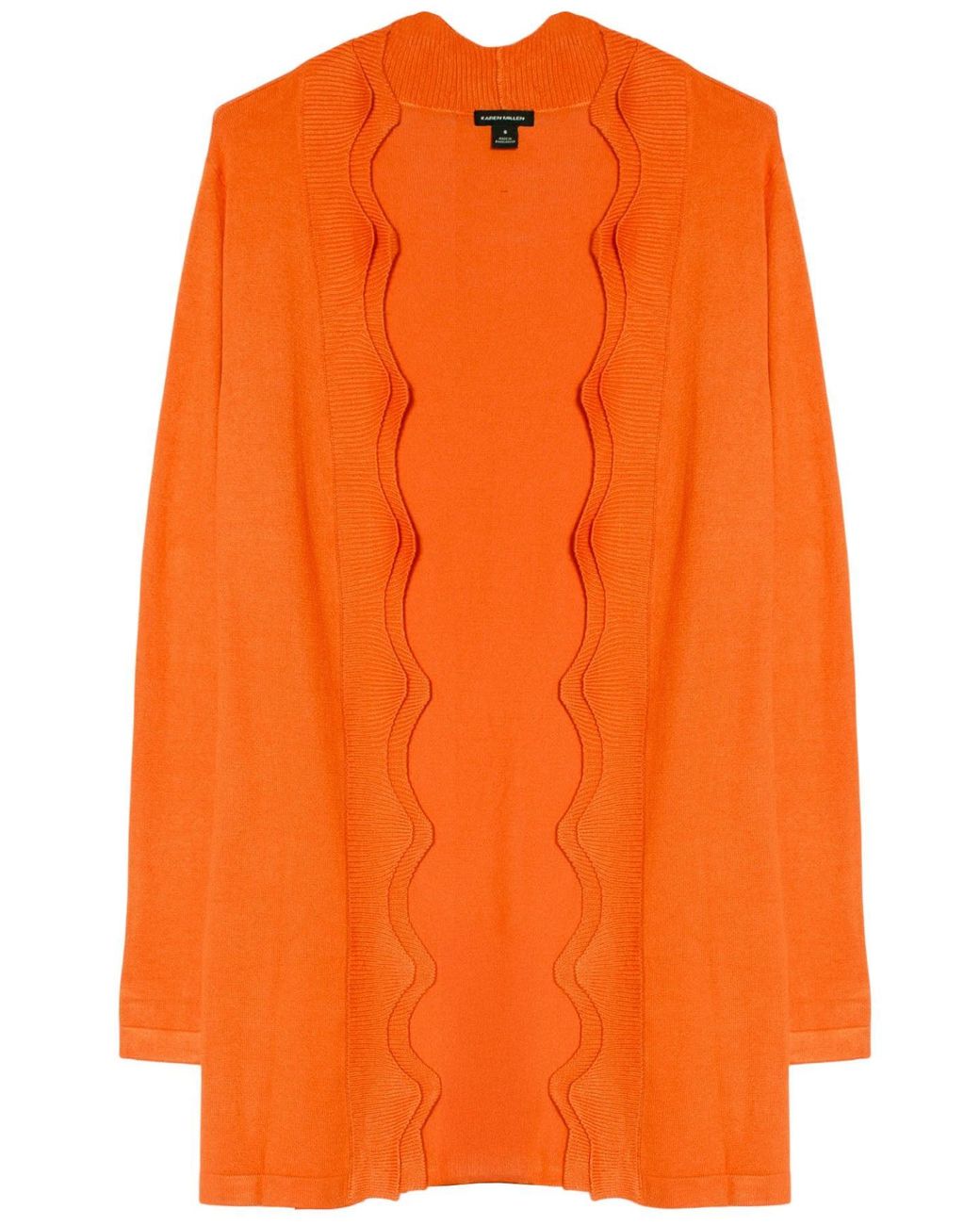 Karen Millen Orange Scallop Edge Longline Cardigan