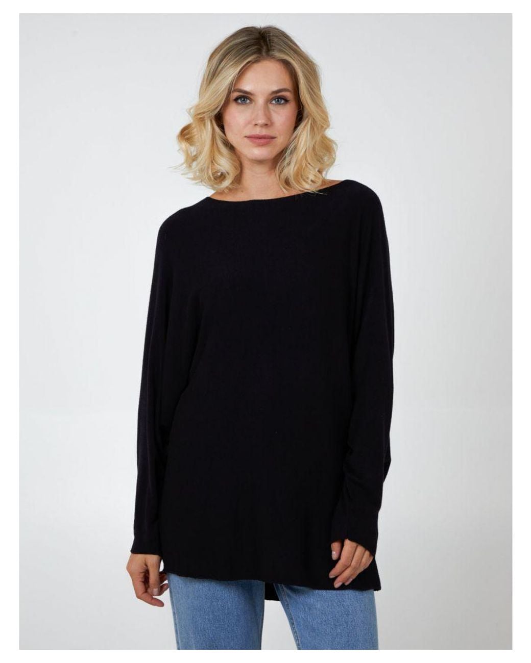 Blue Vanilla Blue Oversized Long Sleeve Top
