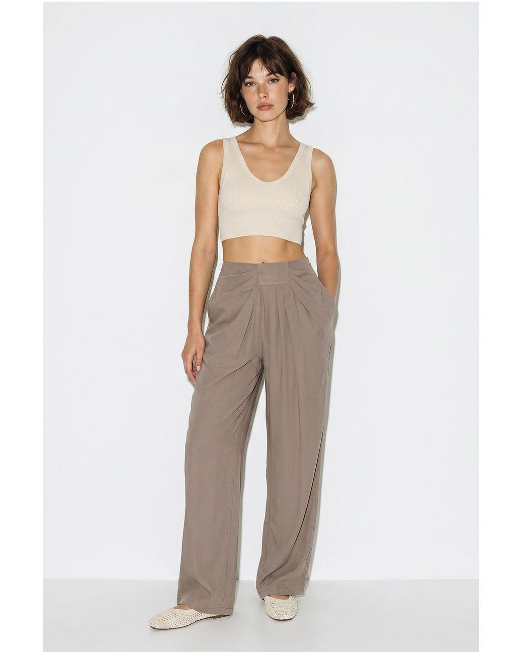 Bianco Lucci Natural Elastane Pants