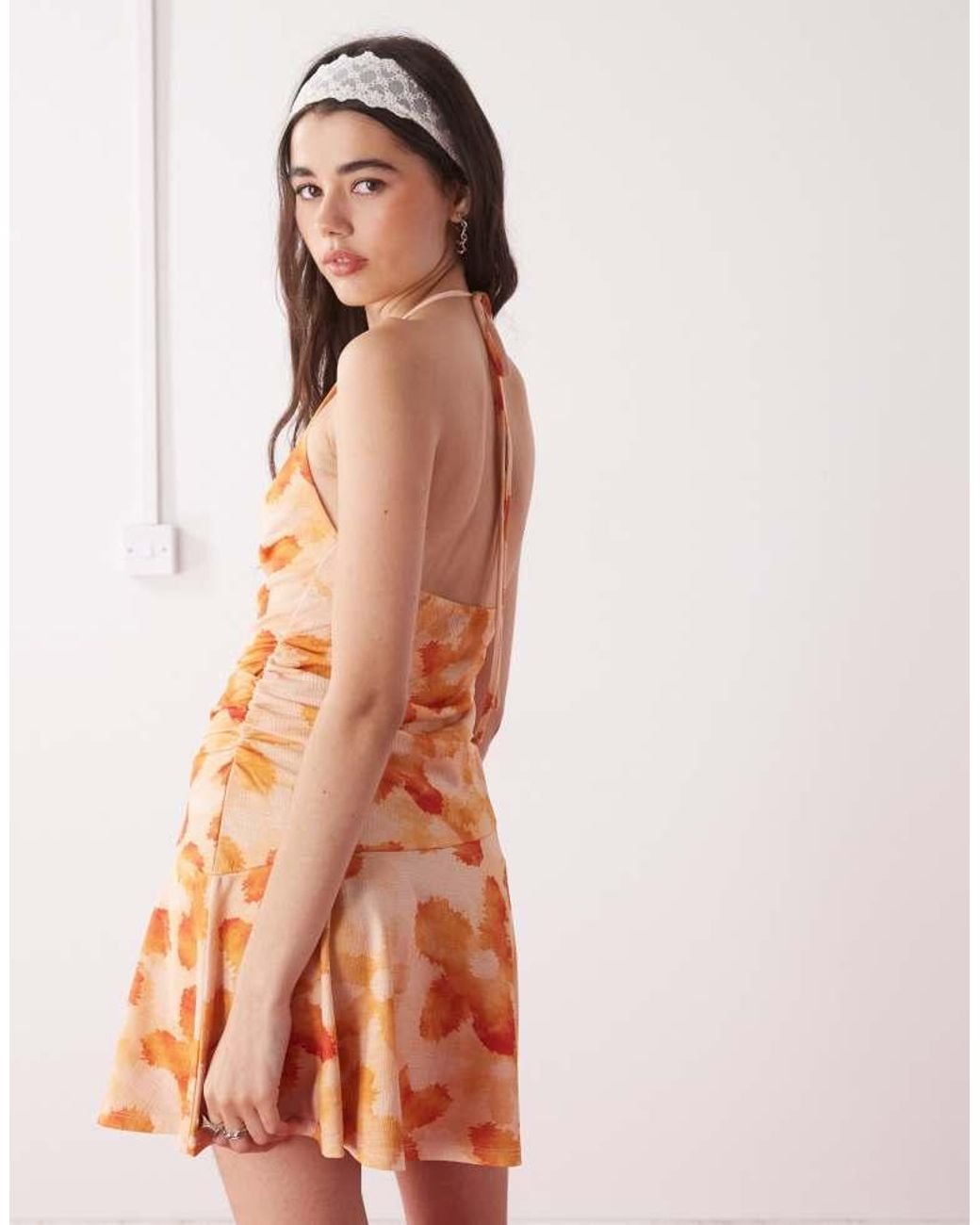 Reclaimed Vintage Pink Halter Neck Mini Dress