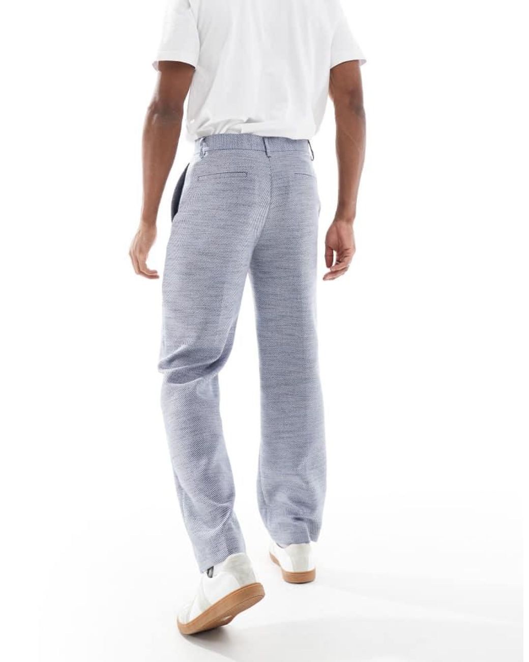 ASOS Blue Straight Leg Suit Trousers for men