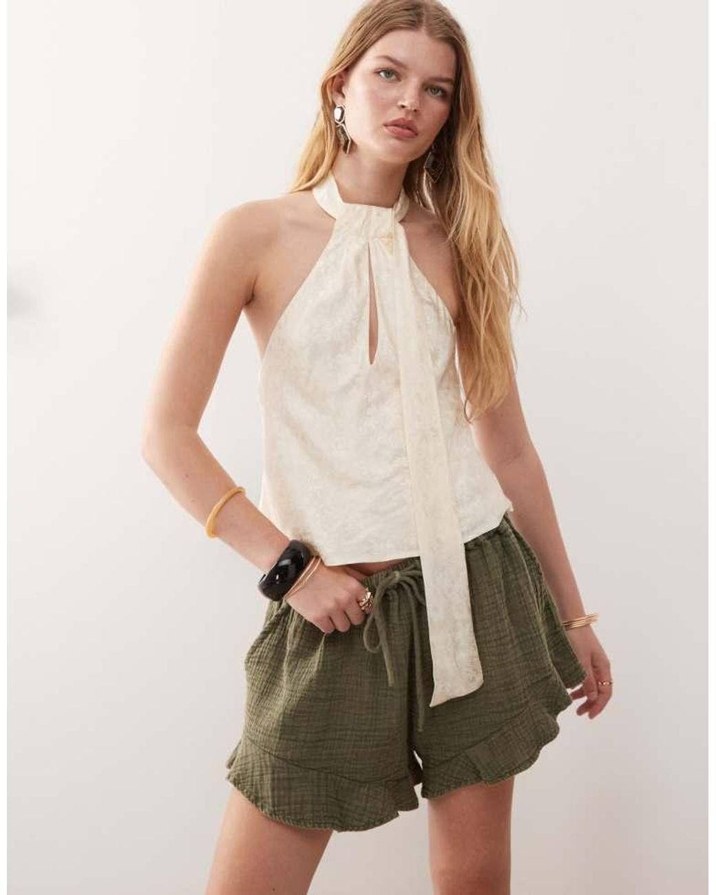 Reclaimed Vintage Natural Festival Flippy Pull On Short