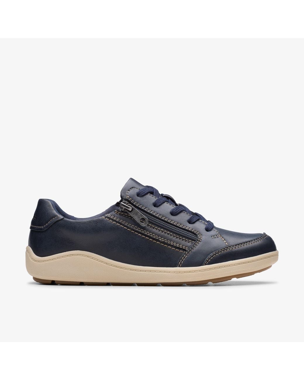 Clarks Blue Bryianne Bayla Leather Trainers