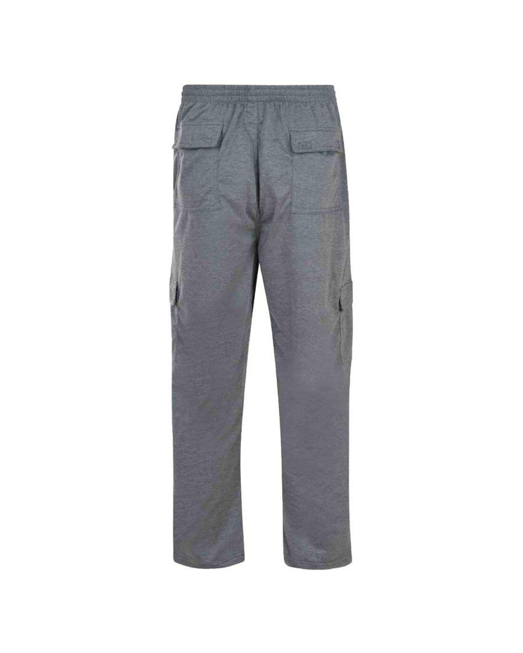 KAM Jeanswear Gray Kam Lightweight Cargo Trousers Big & Tall for men