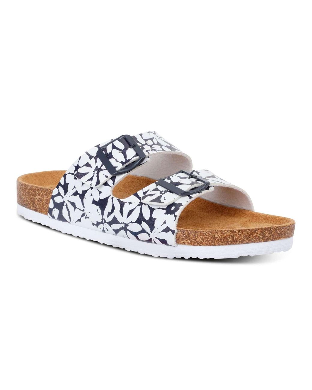 Regatta Blue Lady Mia Cork Wedge Summer Flip Flop Sandals