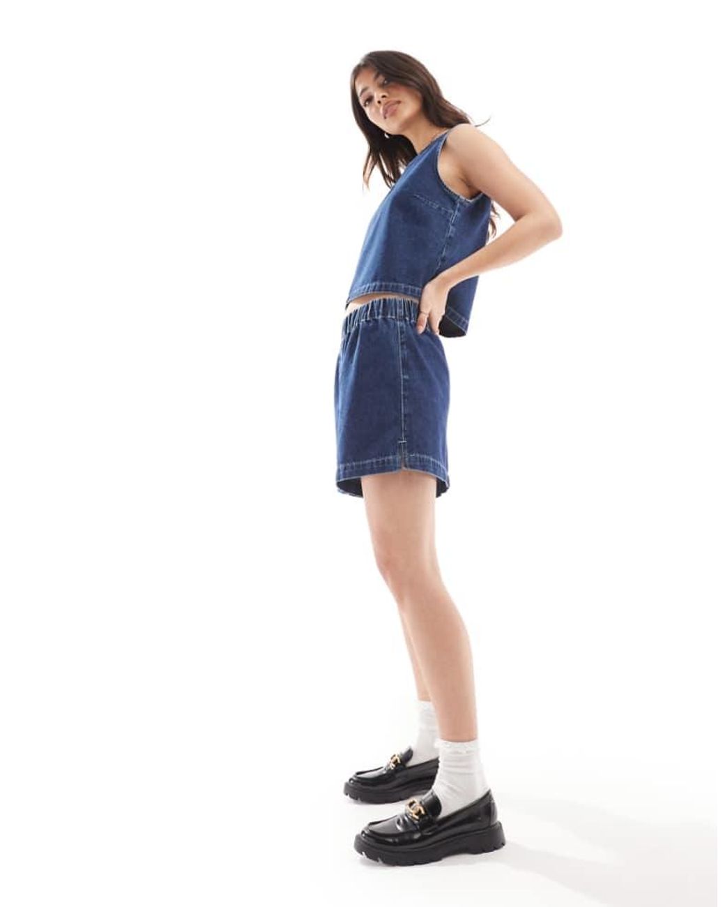 ASOS Blue Denim Boxer Short Co-Ord