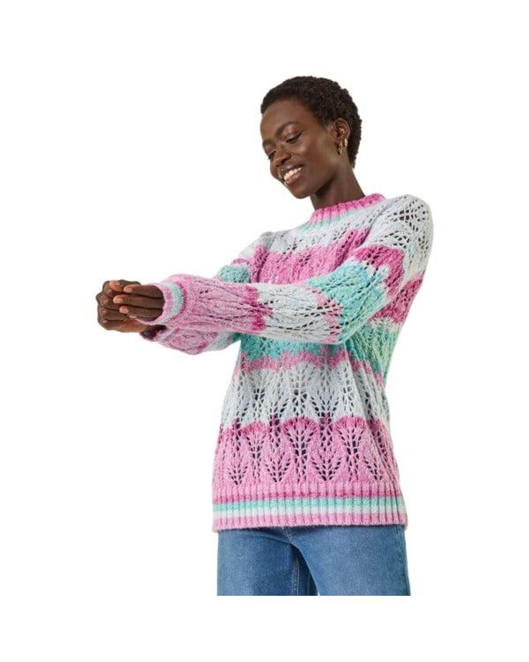 Roman Pink Ombre Stripe Knit Jumper
