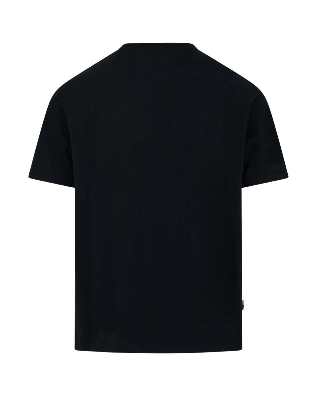 Aquascutum Black Active Raglan Check Pocket T-Shirt Cotton for men