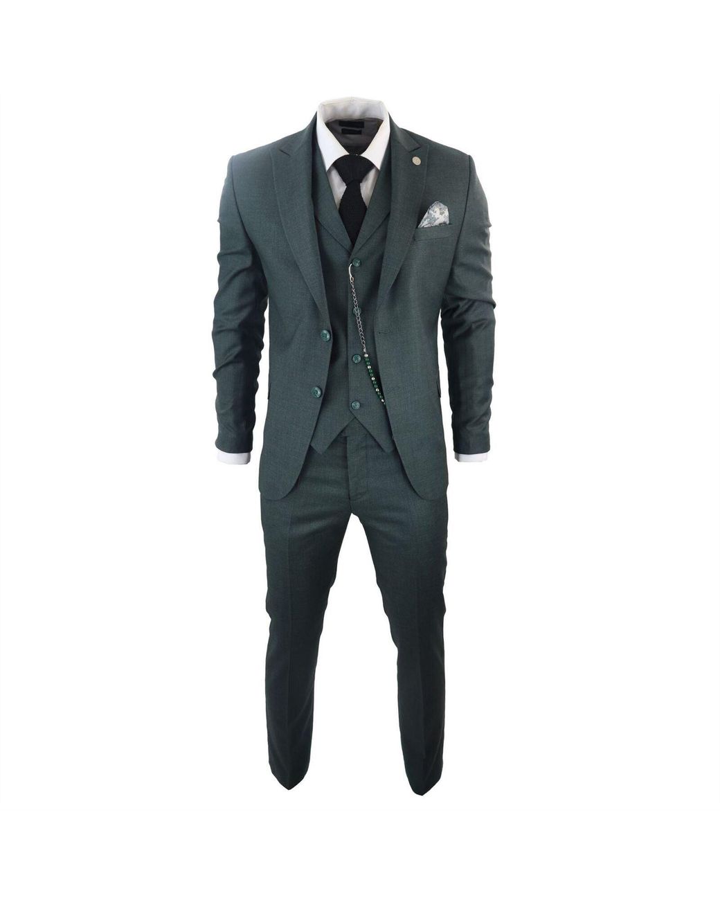 TruClothing Blue Classic 3-Piece Plain Suit for men