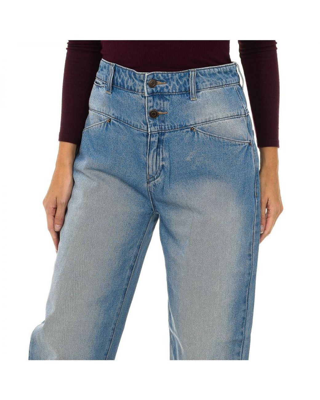 Armani Blue Long Worn Effect Denim Pants 6Y5J14-5Dwqz