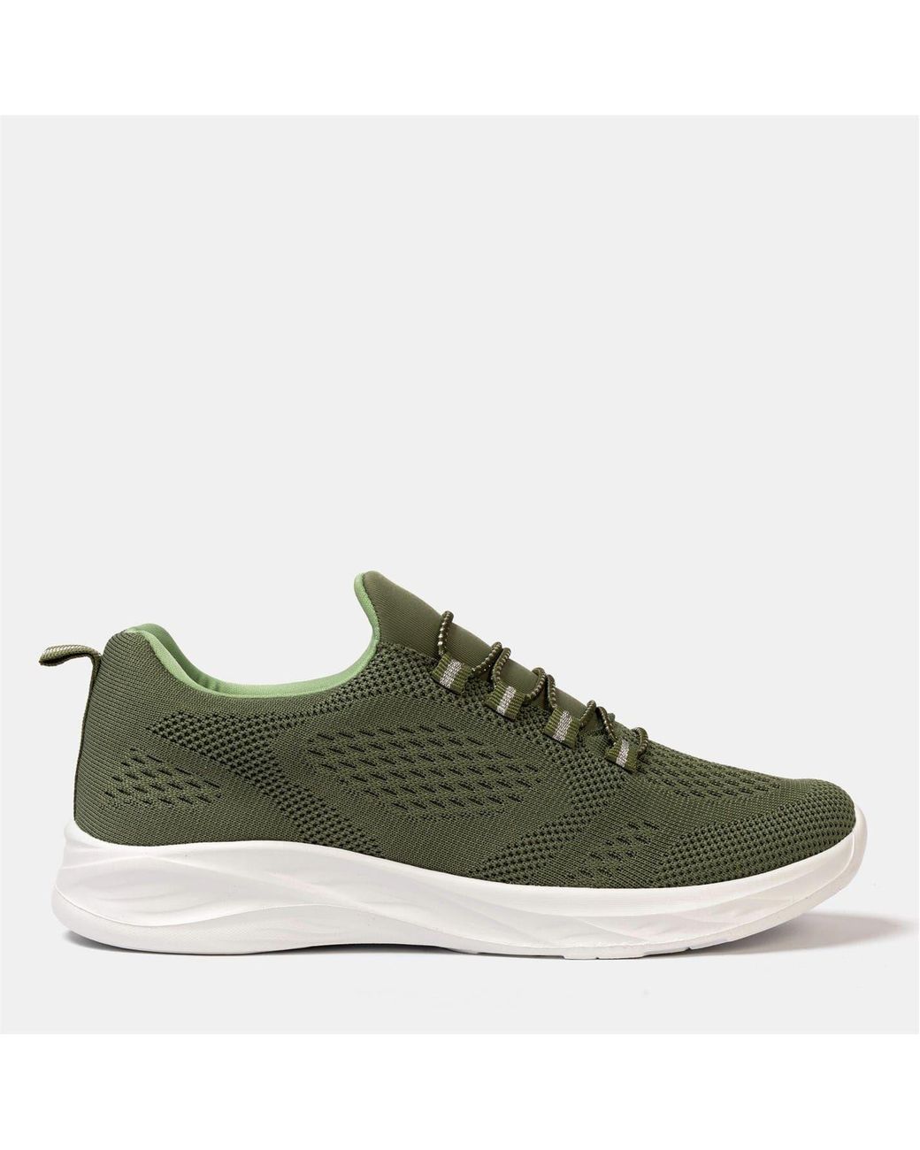 Donnay Green Knit Runner Slip On Trainers