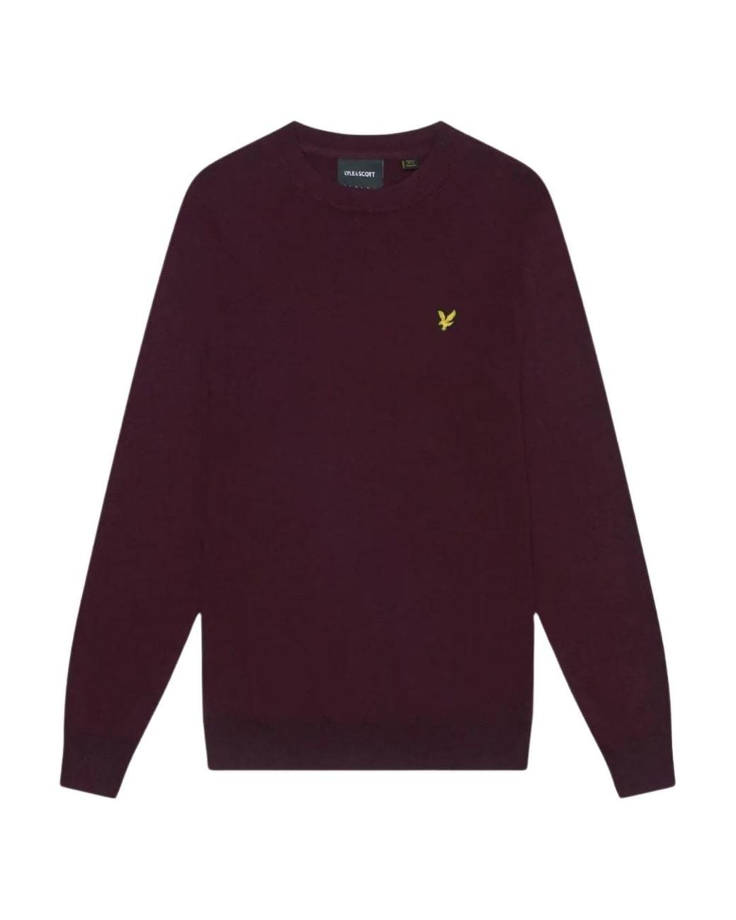 Lyle & Scott Purple Crew Neck Rich Burgundy Pull Over Jumper for men