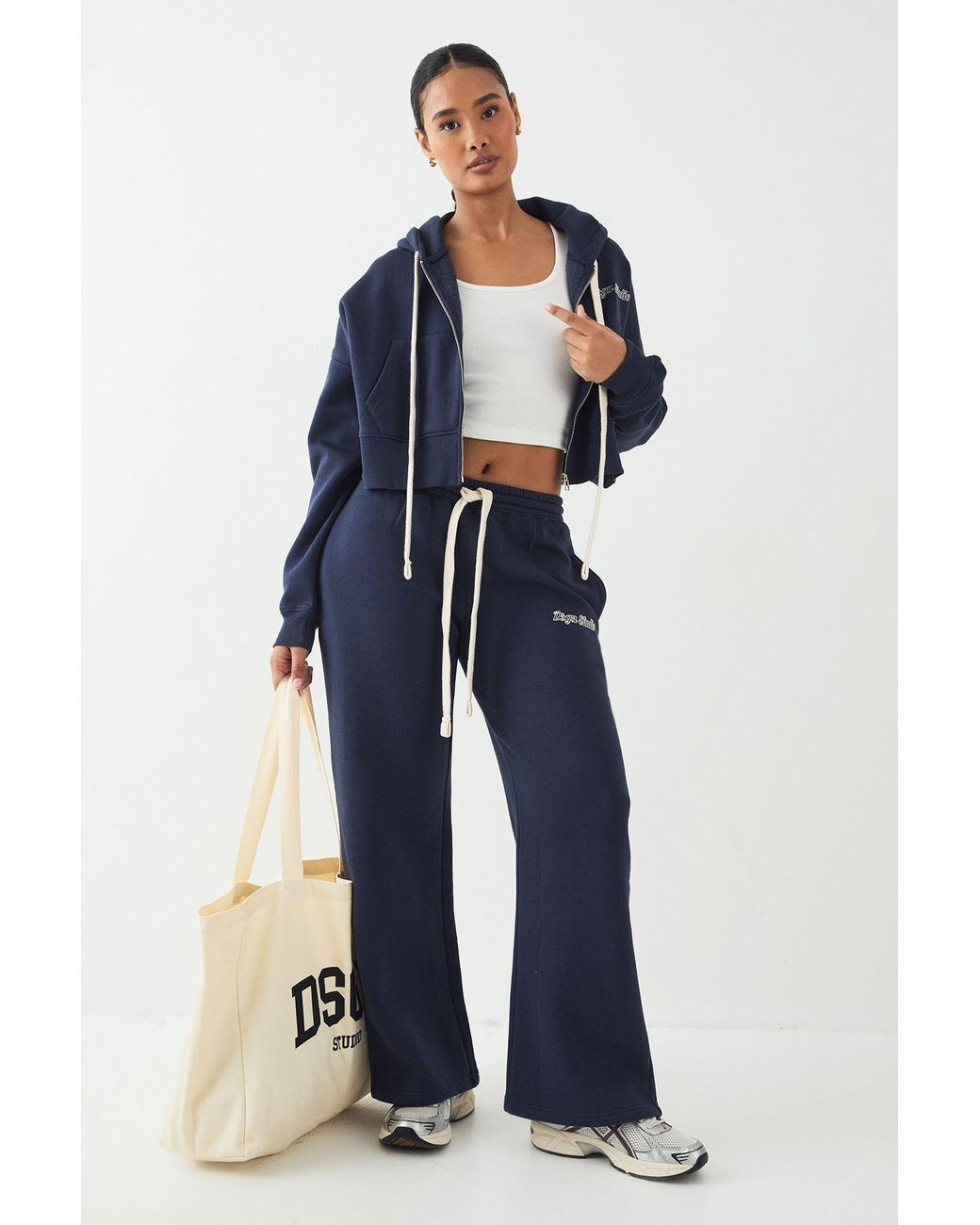DSGN Studio Blue Tall Contrast Drawcord Straight Leg Jogger