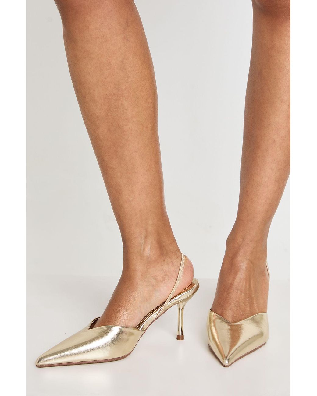 Boohoo Natural Wide Fit Slingback Court Shoes