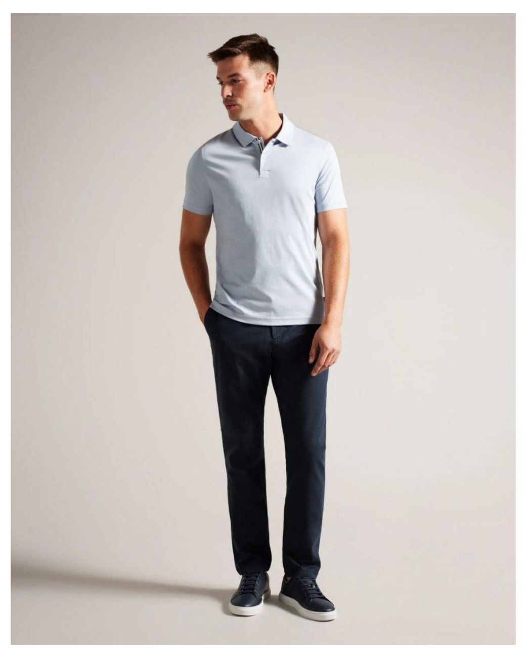 Ted Baker Blue Haydae Slim Fit Textured Chinos for men