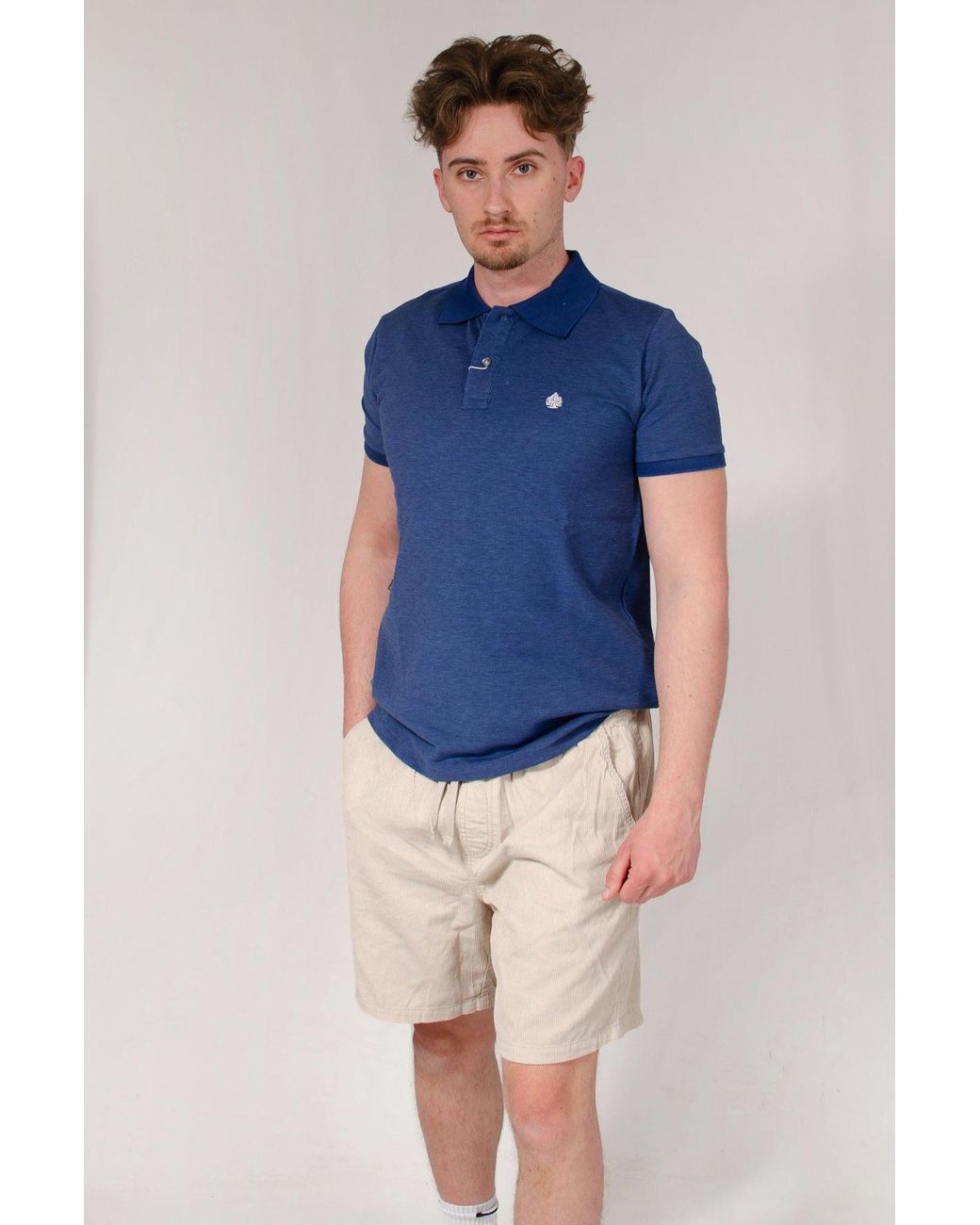 Secret Label Blue Cotton Pique Polo Shirt for men
