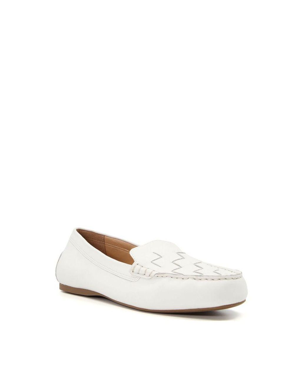 Dune Ladies Wf Greene Wide Fit Woven Leather Loafers in White Lyst UK