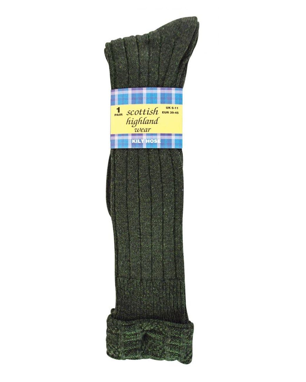 Sock Snob Black Wool Kilt Socks for men