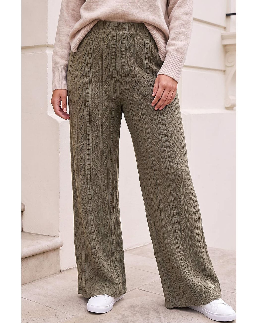 Roman Natural Curve Jacquard Trouser