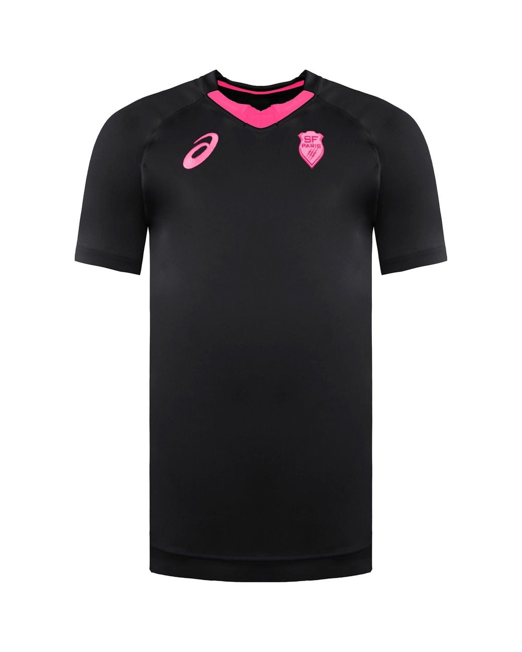 Asics Black Sf Stade Francais Rugby Shirt for men