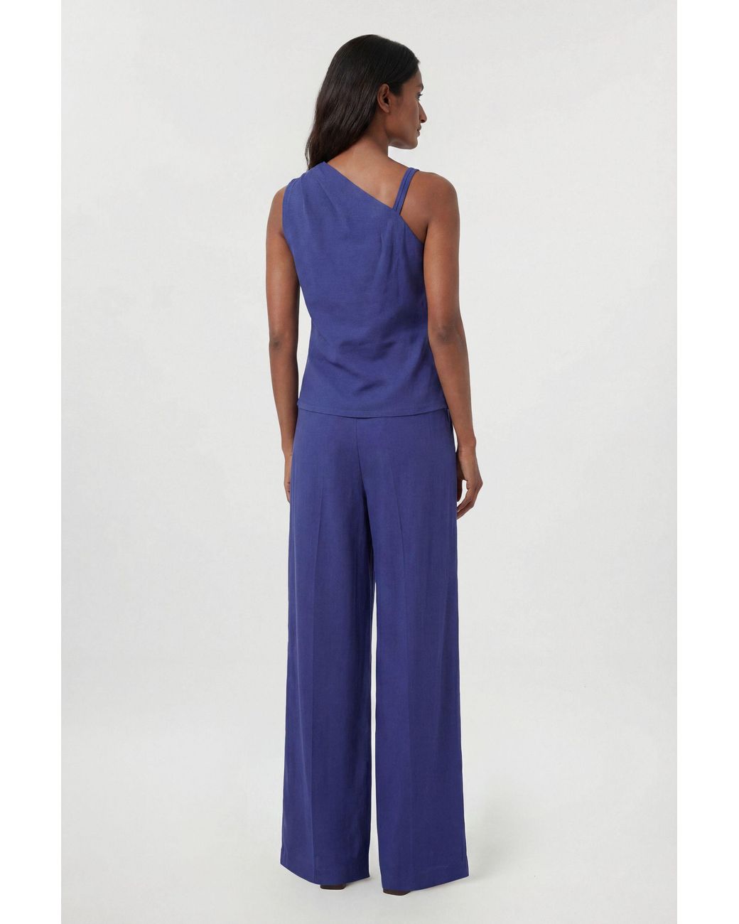 Karen Millen Blue Cupro Touch Trouser Co Ord