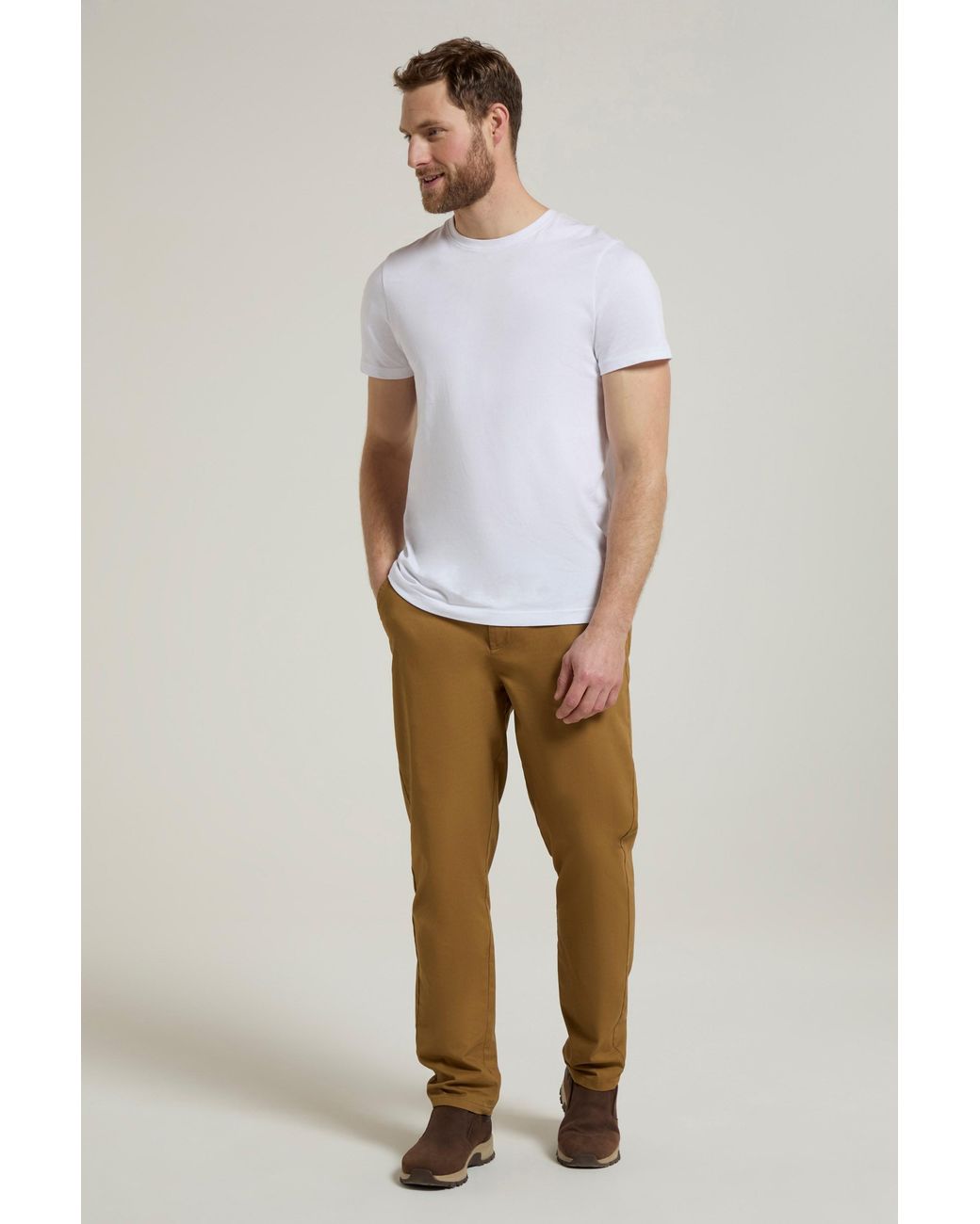 Mountain Warehouse White 'Woods' Chino Trouser Casual Lightweight Comfortable Soft Cotton Pants for men