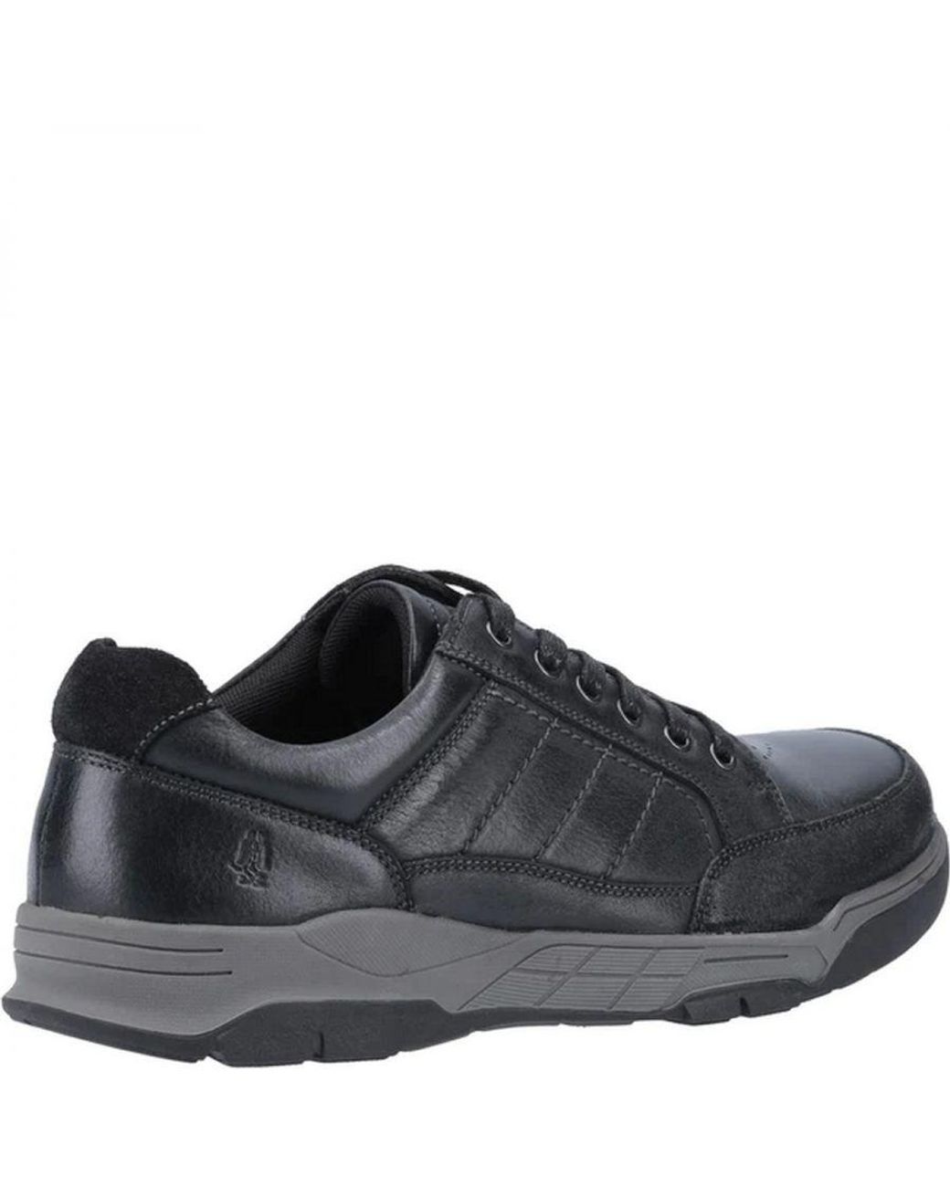 Hush Puppies Gray Finley Leather Lace Up Trainers for men