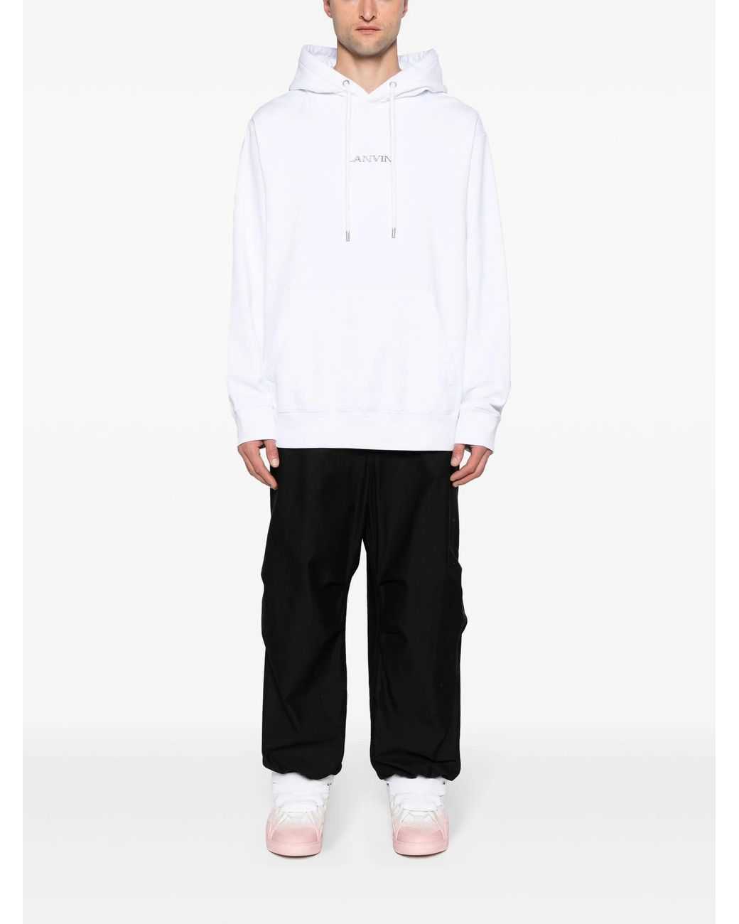 Lanvin White Logo Hoodie for men