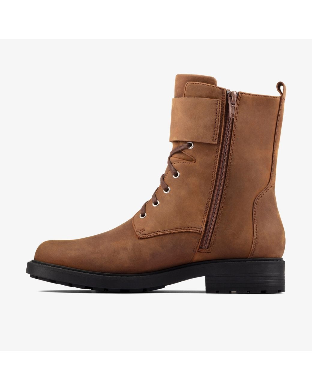 Clarks Brown Orinoco2 Lace Snuff Boots Leather