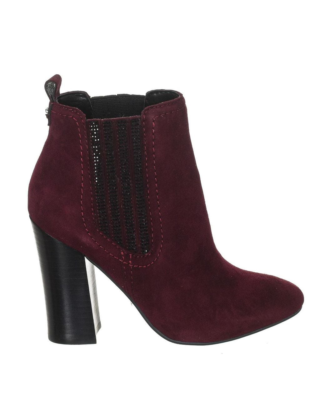 Guess Purple Suede Effect Leather Heeled Ankle Boots Fllun3Sue10
