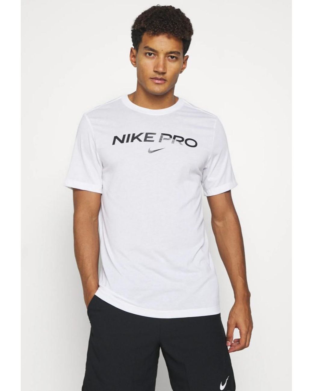 Nike White Pro Dri Fit T Shirt for men