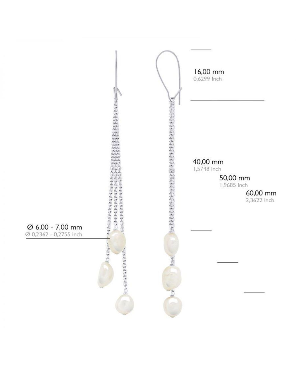 Ateliers Saint Germain White Earrings Real Cultured Freshwater Pearls Baroque 6-7 Mm