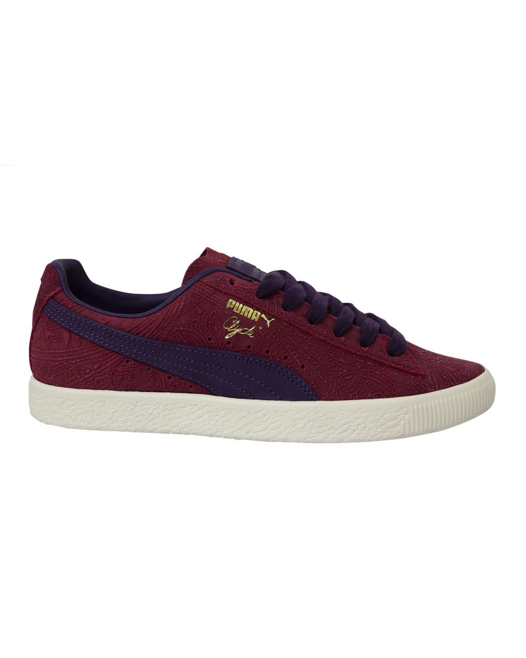 PUMA Multicolor Classic Clyde Basket Paisley Leather Low Lace Up S Trainers 369279 01 for men