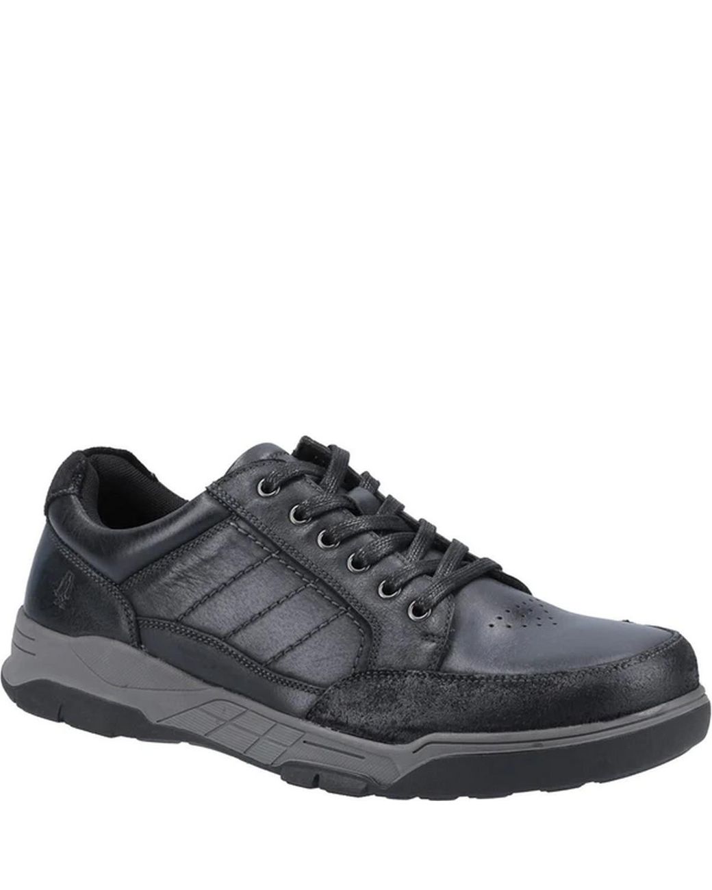 Hush Puppies Gray Finley Leather Lace Up Trainers for men