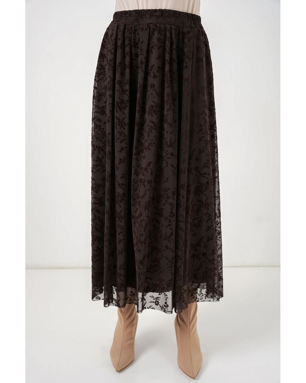 Bigdart Black High Waist Floral Maxi Skirt