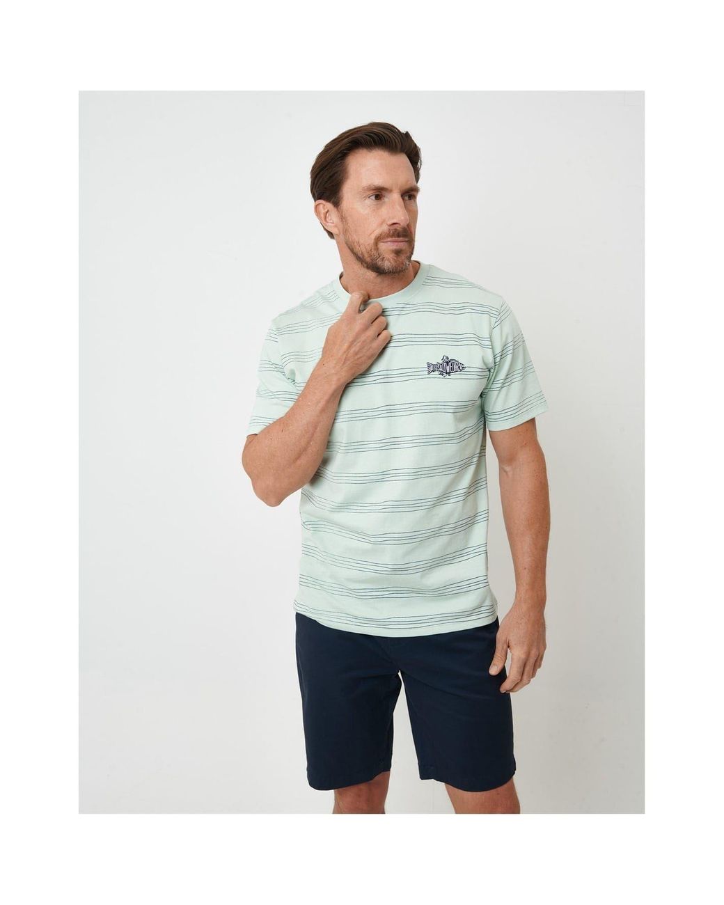 Saltwell White Dunbarton Fish Graphic Regular Fit T-Shirt for men