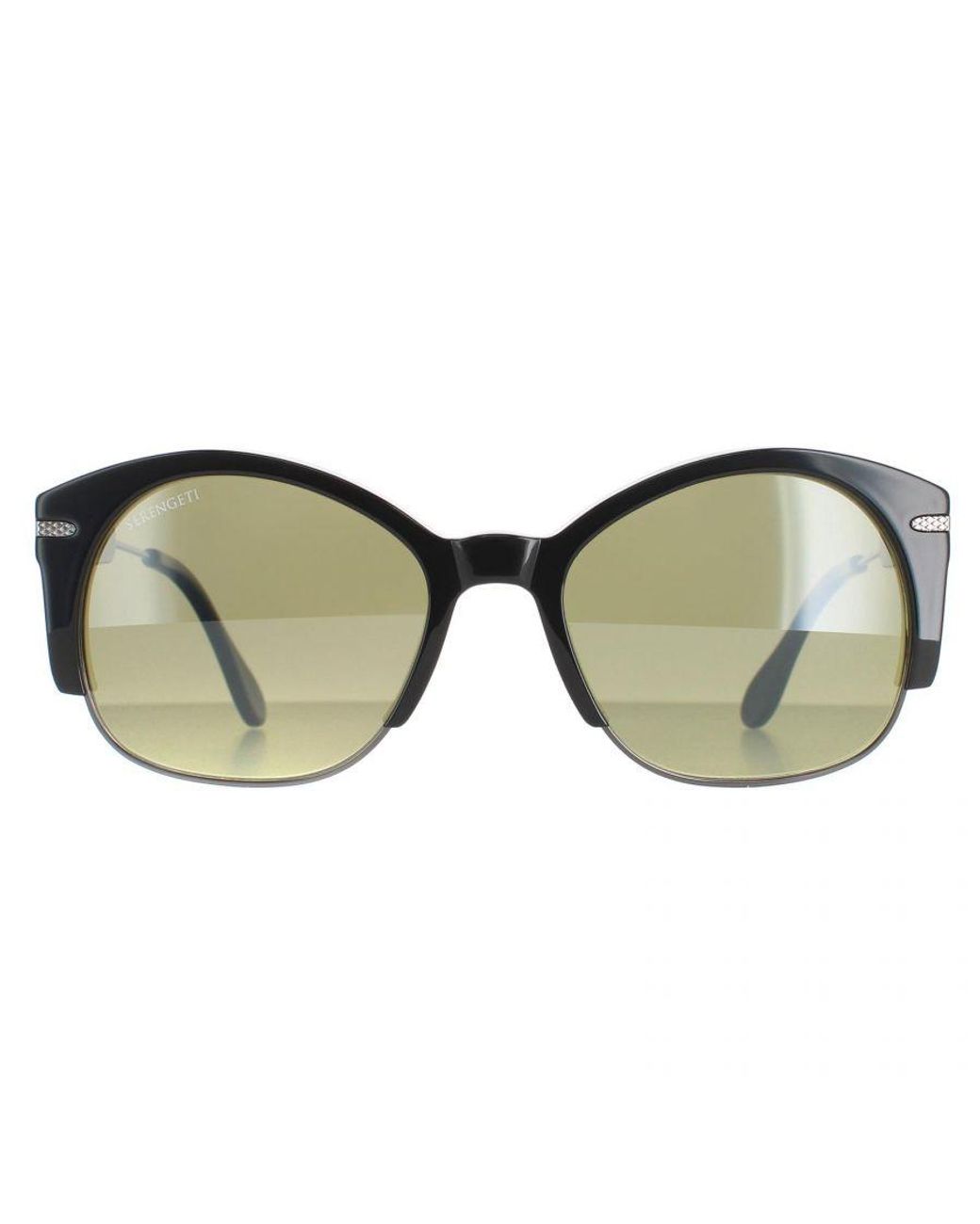 Serengeti Brown Semi Rimless Shiny Gunmetal Polarized 555Nm Vinita