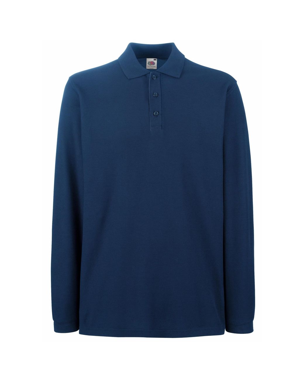 Fruit Of The Loom Blue Premium Long Sleeve Polo Shirt for men