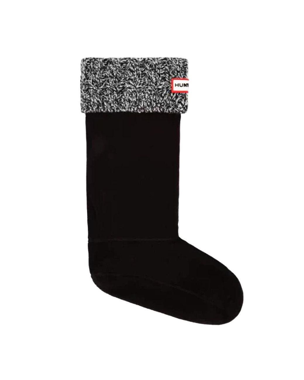 Hunter Black 6 Stitch Cable Knitted Tall Boot Socks for men