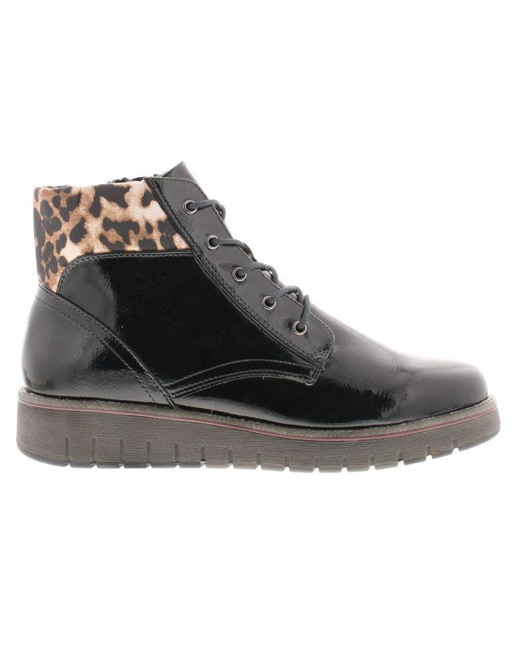 Marco Tozzi Gray Boots Ankle Mollie Lace Up Patent