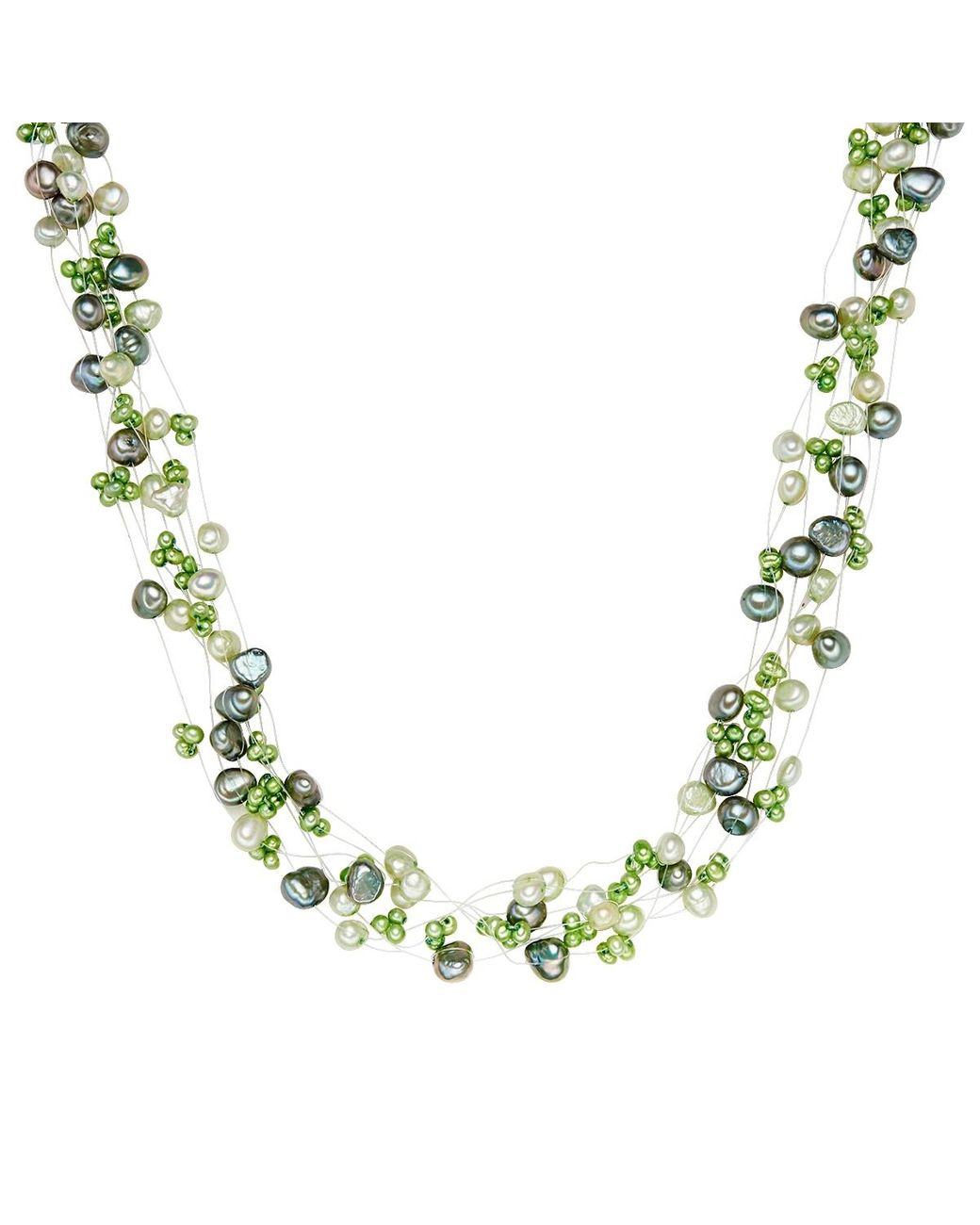 Valero Pearls Metallic Fresh Water Cultured Pearl Necklace
