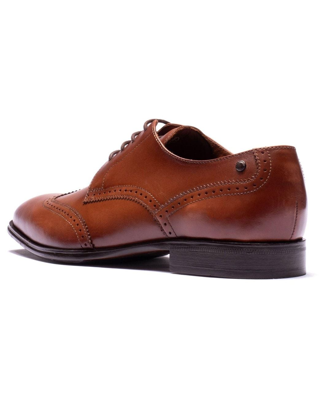 Base London Brown Sloane Leather Brogues Shoes for men