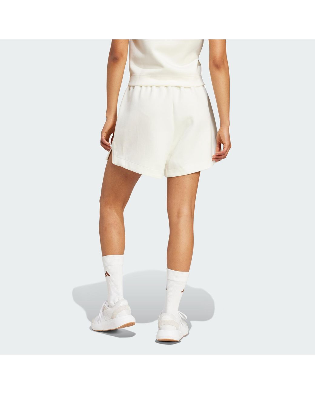 Adidas White Soft Lux Loose Shorts
