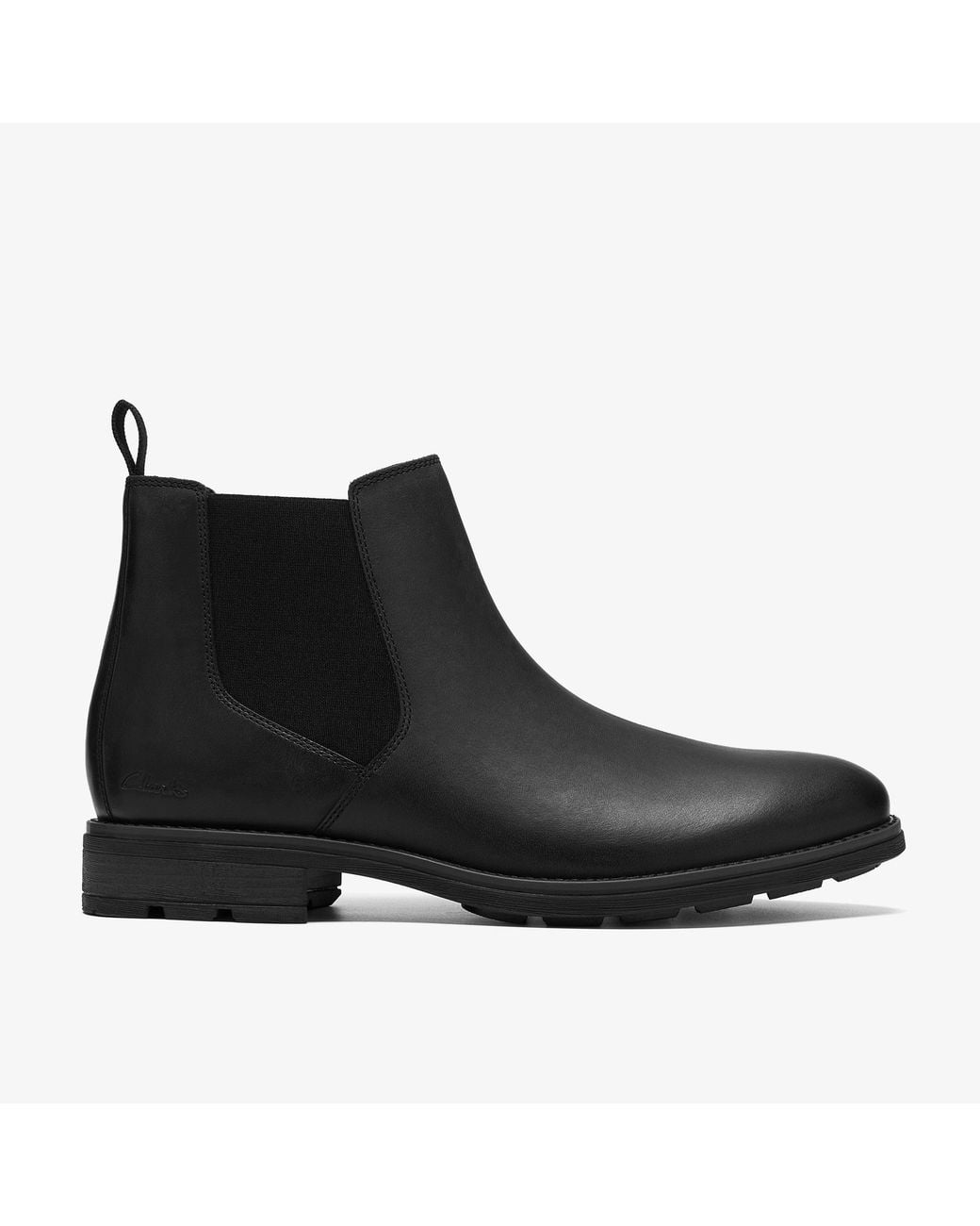 Clarks Black Emmet Go Leather Boots for men