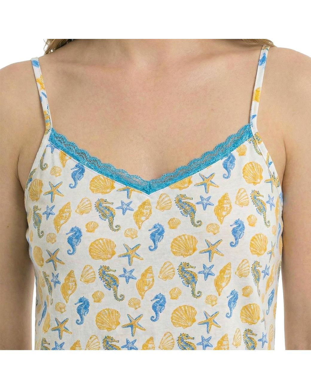Kisses&Love Blue Summer Pajamas With Thin Straps