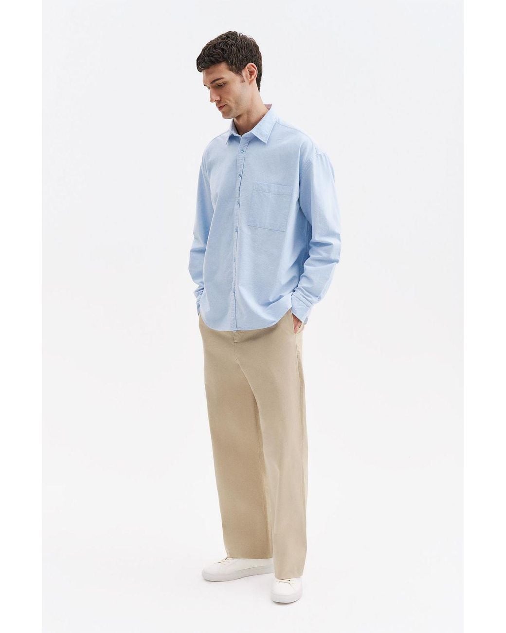 Giesto Blue Cotton Shirt for men