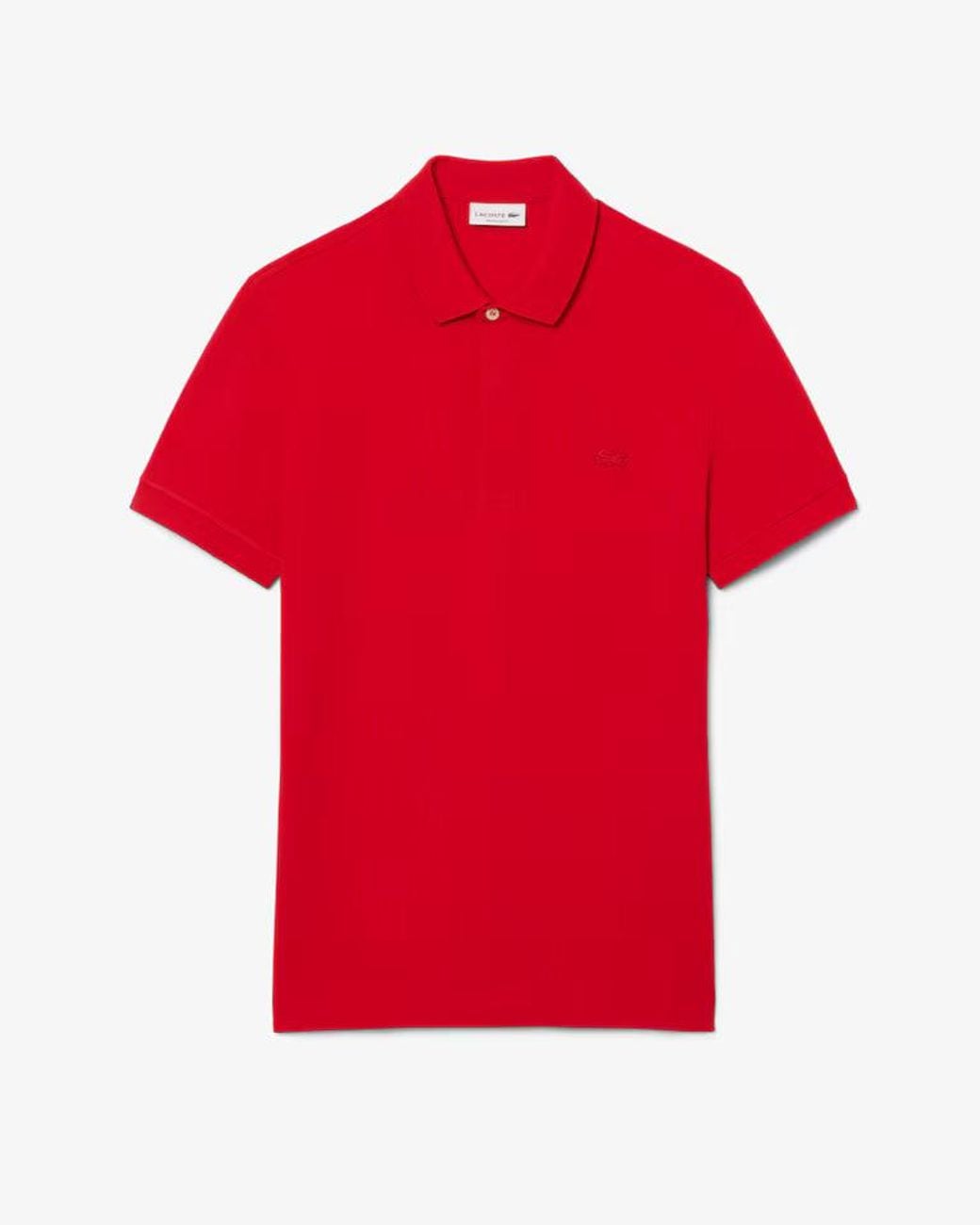 Lacoste Red Paris Strech Pique Polo Shirt Cotton for men