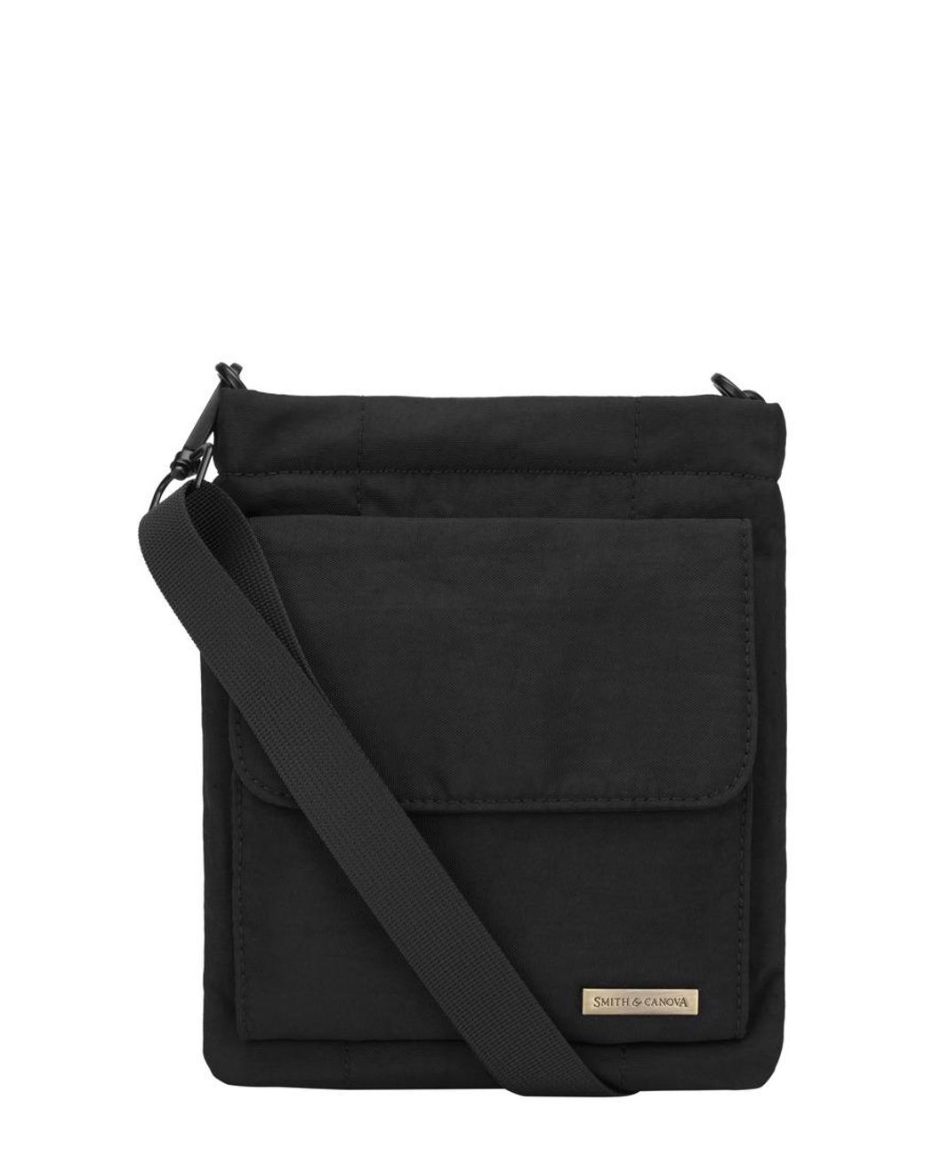 Smith & Canova Black Portrait Nylon Crossbody Bag